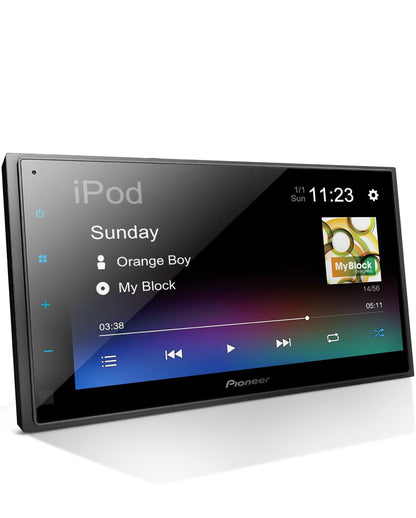 Pioneer DMH-130BT 6.8" Capacitive Touchscreen Double Din Car Stereo
Digital Multimedia Receiver, Bluetooth, Backup Camera, USB, FLAC, AM/FM, Short Chassis, 50W x 4 Output, Steering Wheel Input