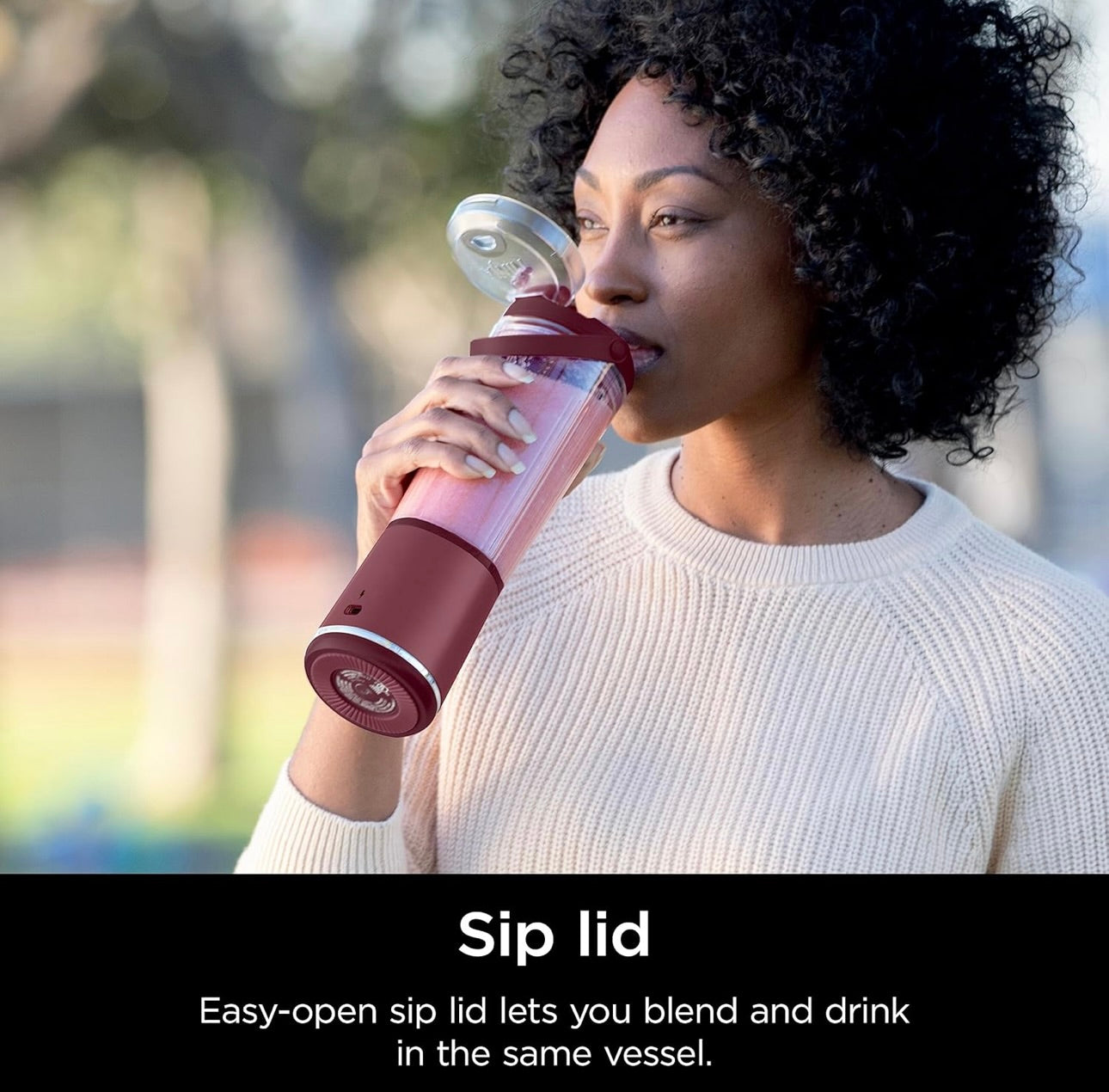 Ninja BC151CR Blast Portable Blender, Cordless, 18oz. Vessel, Personal Blender BPA Free, Leakproof-Lid & Sip Spout, USB-C Rechargeable, Dishwasher Safe Parts - Cranberry Red