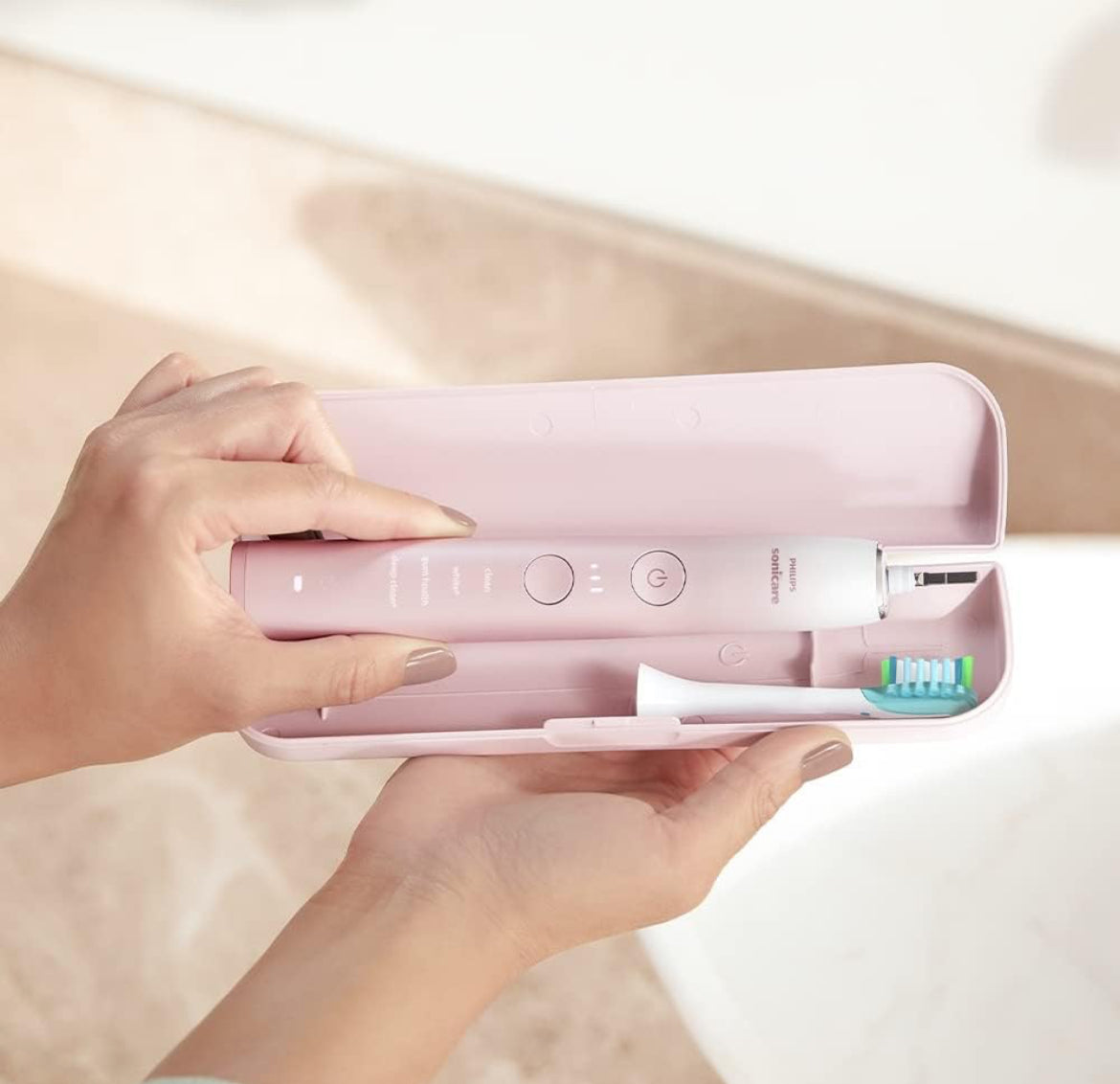 PHILIPS Sonicare 9000 Special Edition Rechargeable Toothbrush - Pink/White (HX9911/90)