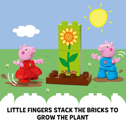 LEGO DUPLO Peppa Pig Tuin- en Boomhuis-kleuterspeelding, Boublok-leerstel met 2 figure ingesluit