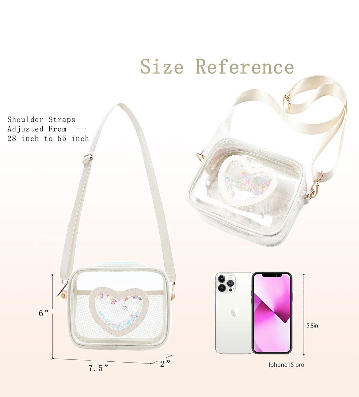Clear Crossbody Bag for Women Girls Kids Purse Toddlers Shoulder Messenger Handbags Transparent Bags Wallet Pouch