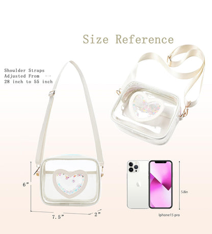 Clear Crossbody Bag for Women Girls Kids Purse Toddlers Shoulder Messenger Handbags Transparent Bags Wallet Pouch
