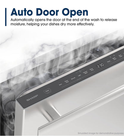 Sharp SDY6735DNS 24 in. Top Control Handle 49 dBA Dishwasher
49 dBA Quiet Operation, 16 Place Settings, Third Rack, Auto Door Open Drying