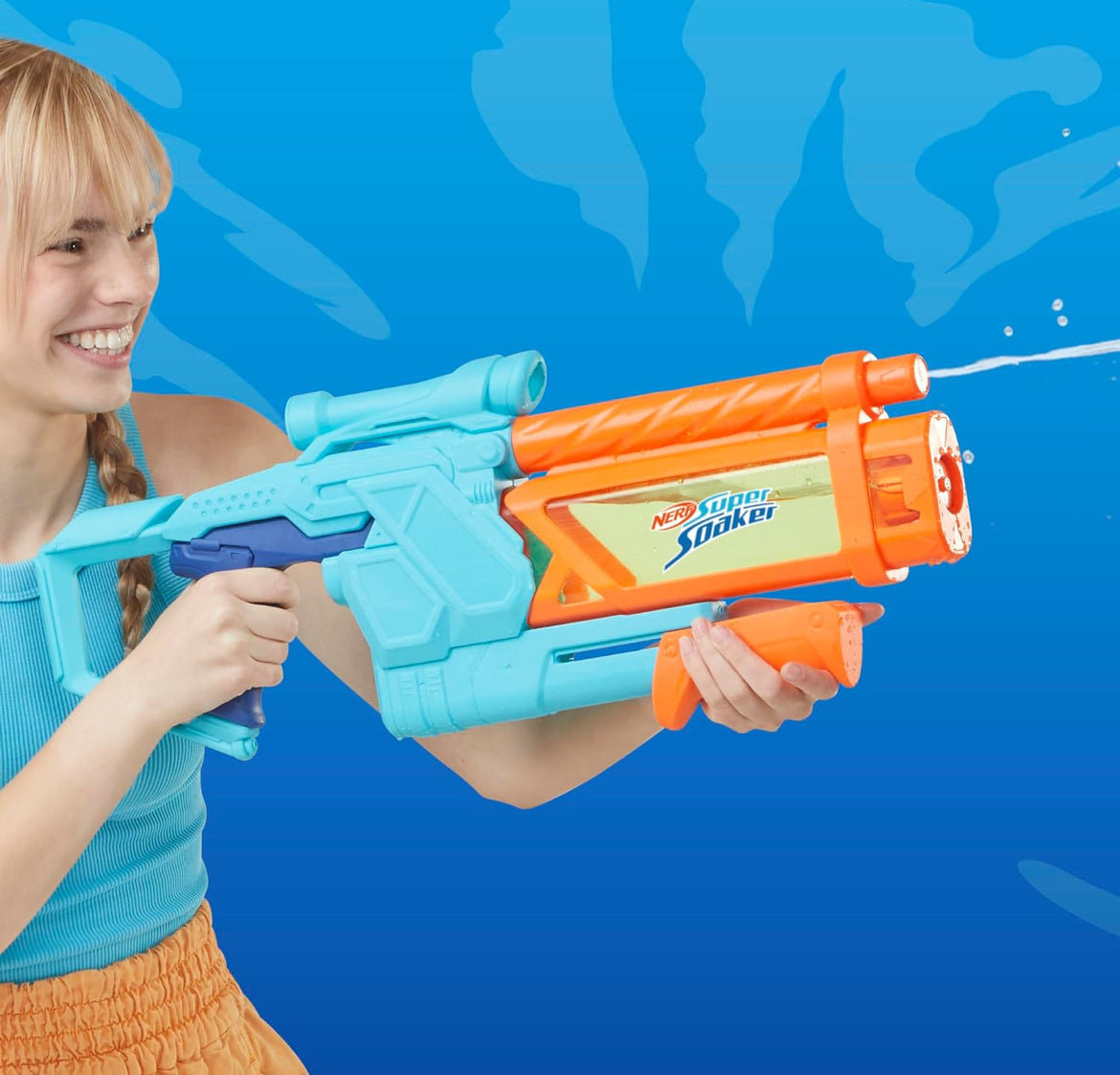 Nerf Super Soaker Mega Dunk-Fill Water Blaster, Easy Instant Fill Tank, Just Dunk & Go, 33.9 Fluid Ounce Tank, Water Toys, Ages 6+