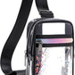 Clear Crossbody Bags for Women Girls Stadium Approved Sling Pack Bag Shoulder Belt Purses Transparent Chest Backpack