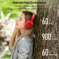 Hybrid Active Noise Cancelling Headphones, Wireless Over Ear Bluetooth, 40H Playtime, Hi-Res Audio Custom EQ, Comfort Fit Ear Cups (Red)