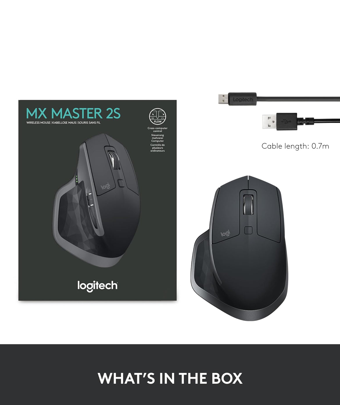 Logitech MX Master 2S Bluetooth Edition Koordlose Muis – Gebruik op Enige Oppervlak, Hipervinnige Rol, Ergonomies, Herlaaibaar, Beheer Tot 3 Apple Mac- en Windows-rekenaars – Grafiet