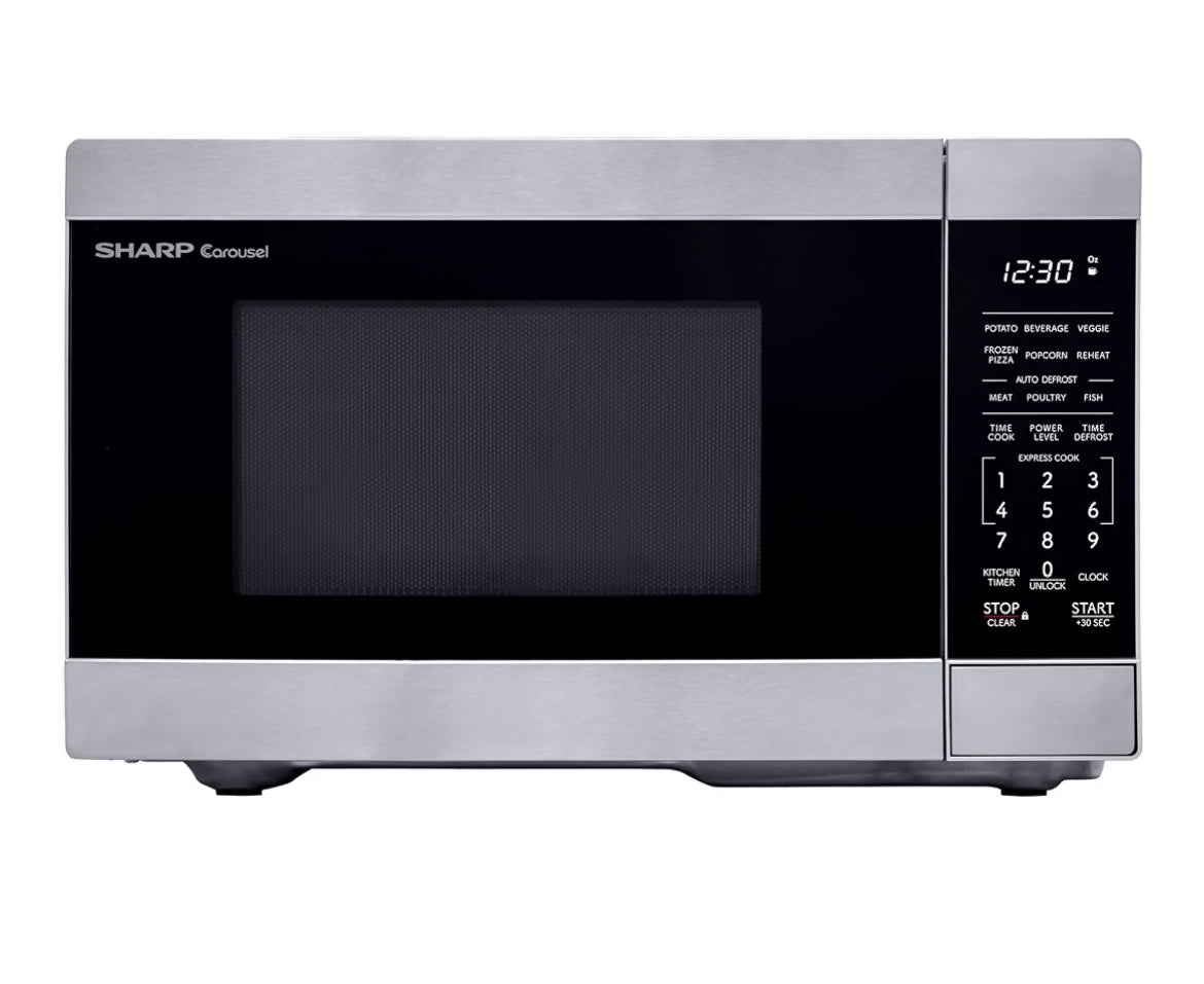 Sharp SMC0962KS 0.9 cu. ft. 900W Stainless Steel Countertop Microwave Oven
900 Watt, Removable 10.6" Carousel Turntable
