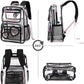 Clear Backpack for Girls Women Transparent Kids Elementary College School Bag Travel Laptop Backpacks Large Bookbags (Black)