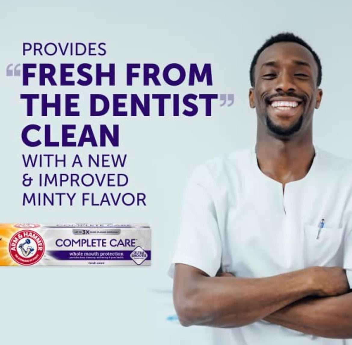 ARM & HAMMER Complete Care Toothpaste,Teeth Whitening w/ Baking Soda - Fluoride Fresh Mint Flavor (Pack of 4)