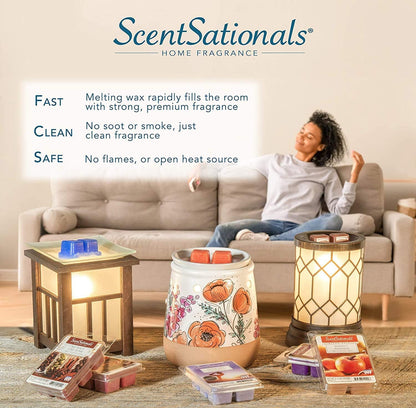 Scentsationals Wax Melt Warmer, for Scented Wax Melts - Kristy - Candle Wax Melter for Fragrance Cubes and Tarts