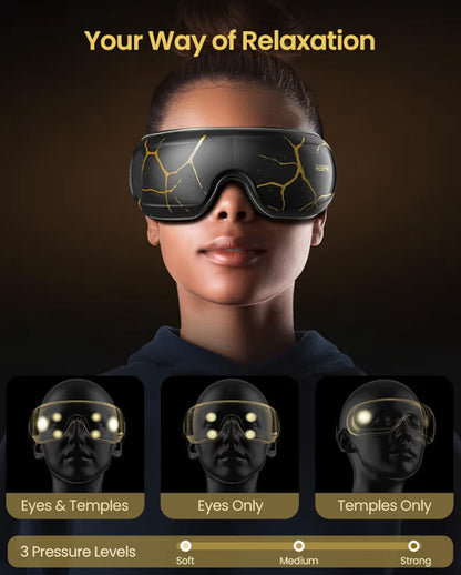 Eye Massager with Heat and Cooling,Eyeris Kintsugi Voice Control Eye Sleep Mask - Eye Care Device for Relaxation