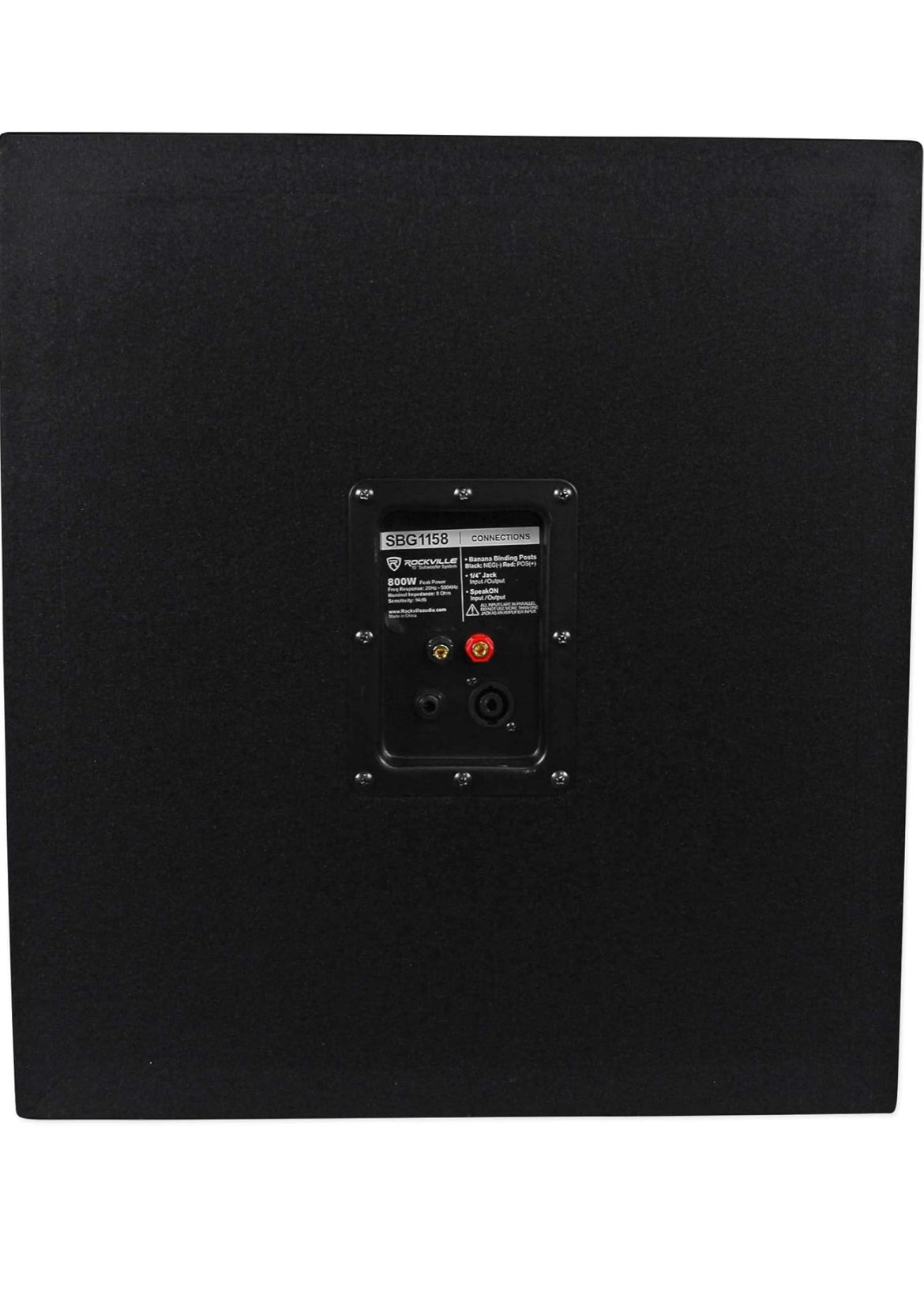 Rockville SBG1158 15" 800W Passiewe Pro DJ Subwoofer, MDF-kas/paalmontering, Swart