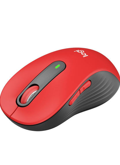 Logitech Wireless Muis Signature M650 L Volgrootte - Groot Hande, Stil Klieks, Aanpasbare Knoppies, Bluetooth, rekenaar/Mac/Chromebook - Klassieke Rooi, Regshandig, Groot