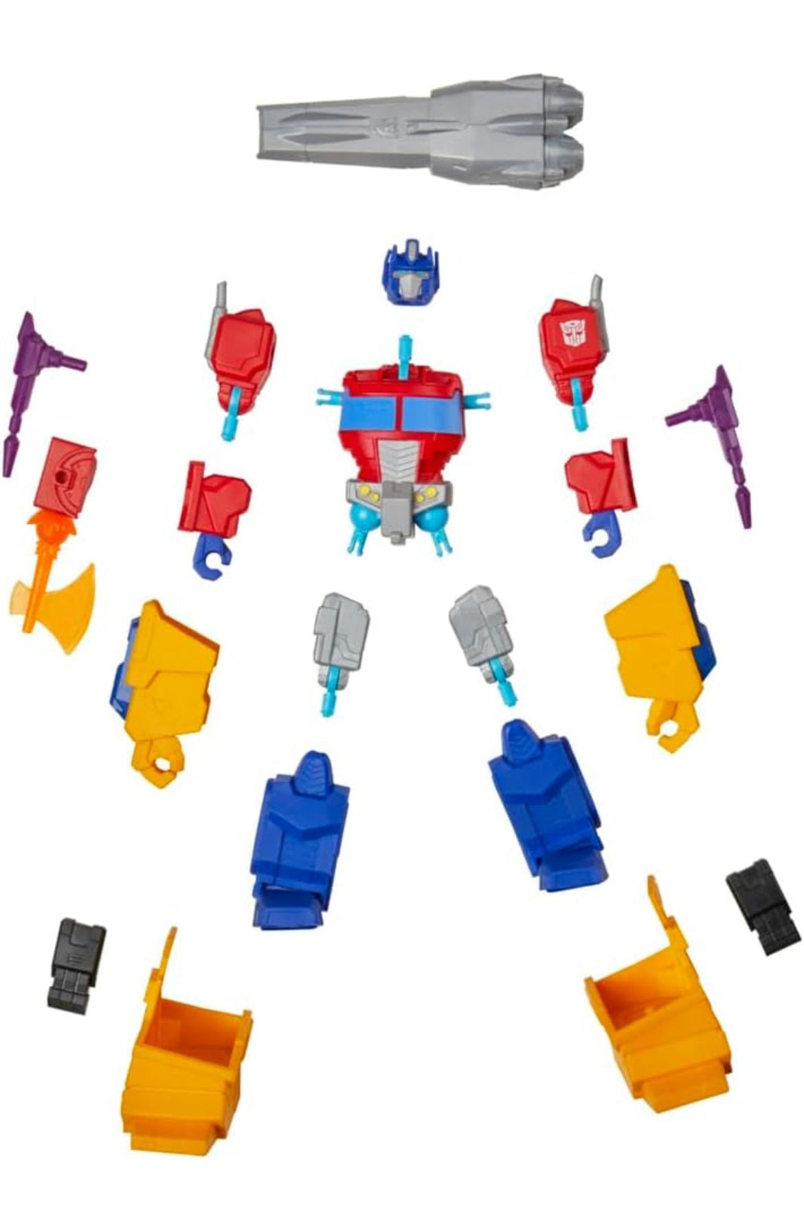 Transformers MixMashers Optimus Prime Custom Mix-and-Match Deluxe Action Figure & Accessories, 5-Inch (12 cm) Robot Toys for Kids, Ages 4+