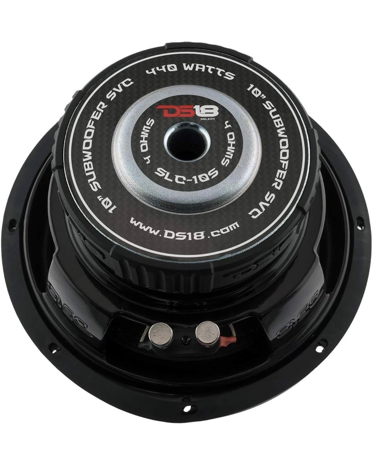 DS18 SLC10S Car Subwoofer Audio Speaker - 10" Single Voice Coil 4 Ohm Impedance, 440W MAX Power Sound System