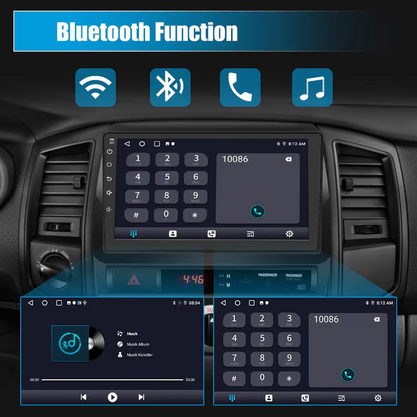 9" Touch Screen Head Unit w/ Wireless CarPlay Android Auto AM FM DSP HD Backup Camera - for Toyota Tacoma 2005-2015, 5G WiFi