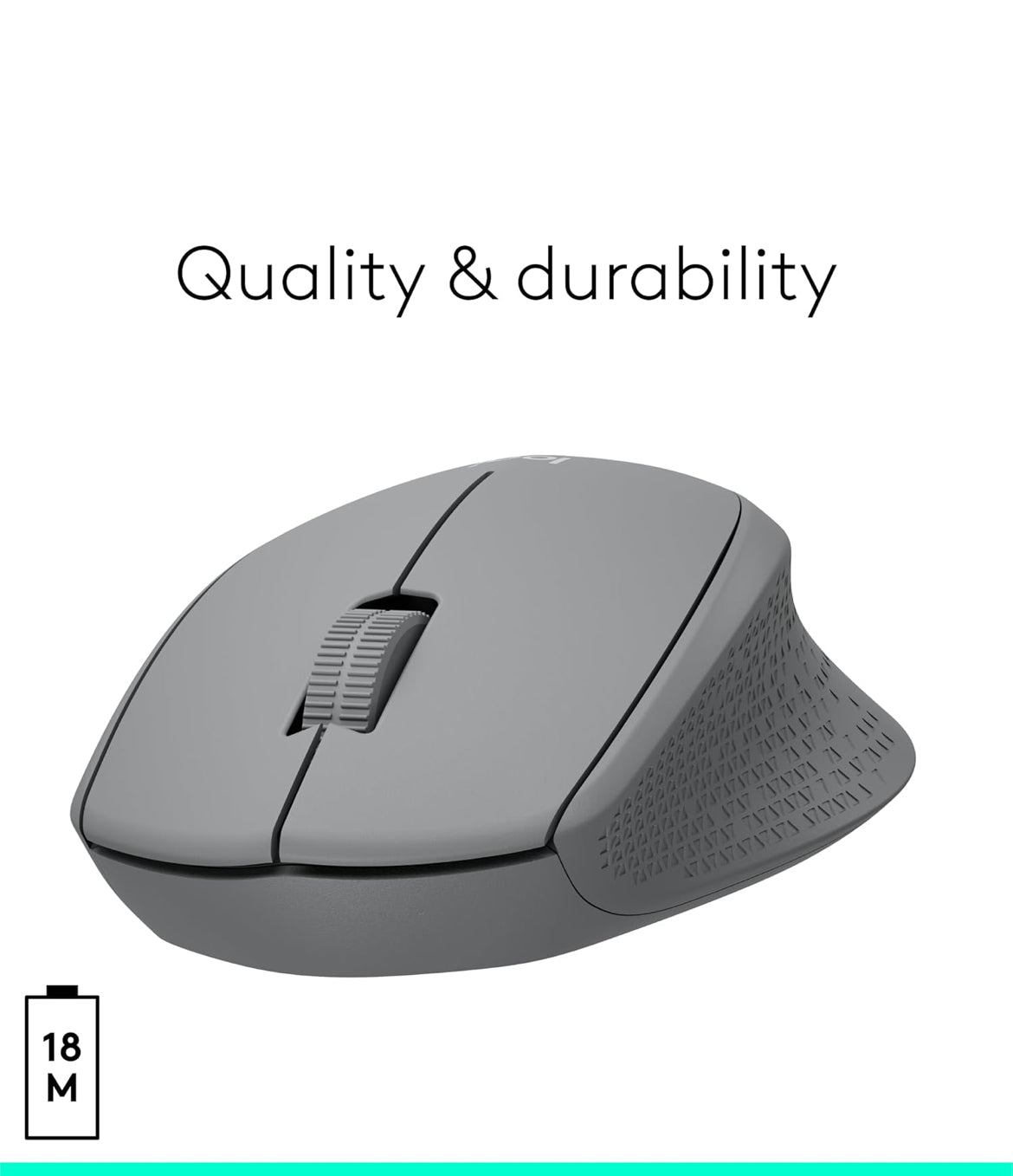 Logitech M330 SILENT Draadlose Muis, 2.4GHz met USB-ontvanger, Optiese Opsporing, Stil en Liggewig, Lang Batterylewe, vir rekenaar, Mac, skootrekenaar, Chromebook - Grys