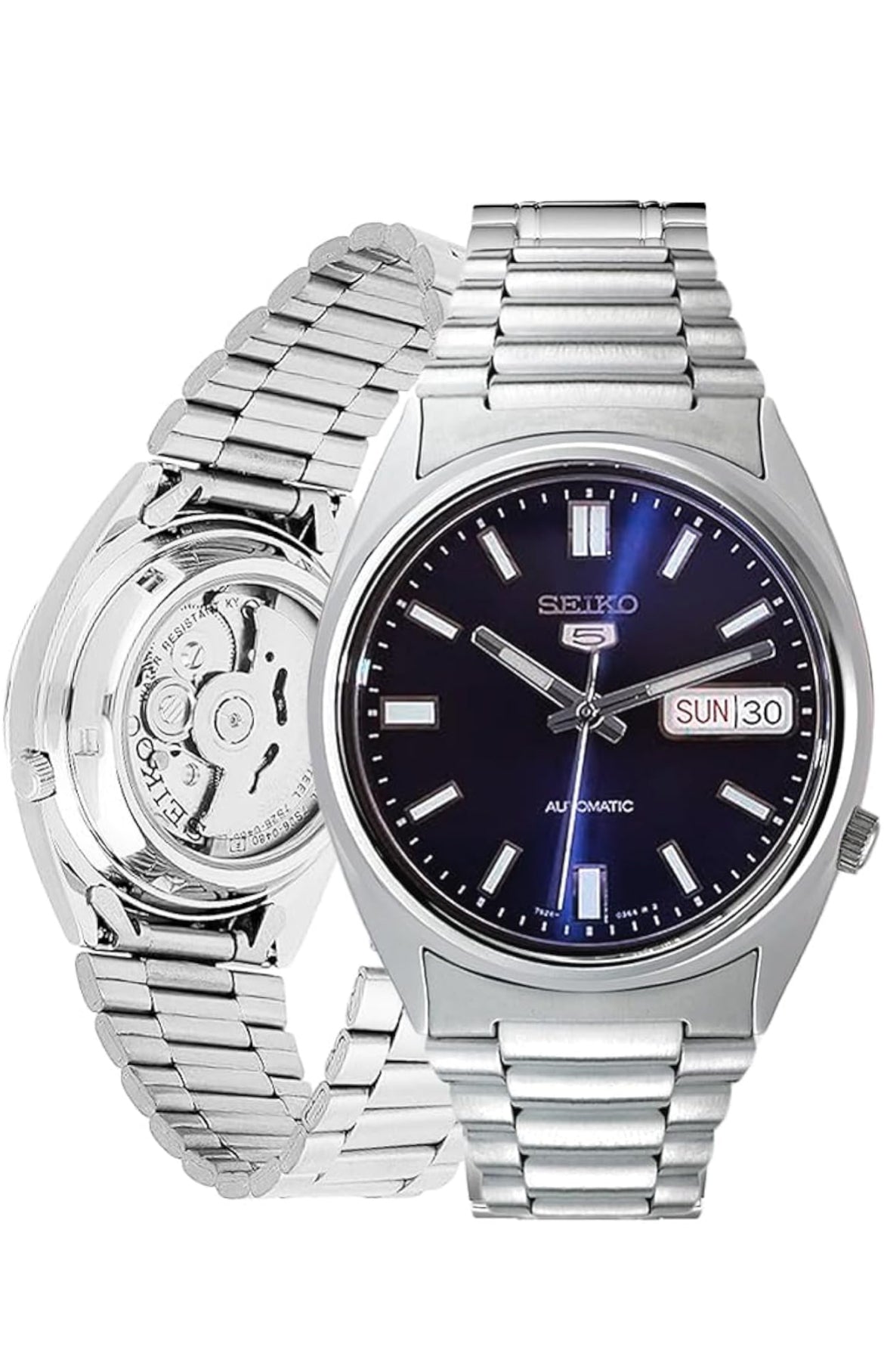 Seiko 5 Manshorlosie van vlekvrye staal