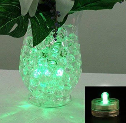Submersible LED Lights Battery Powered Underwater Waterproof LED Tea Light Candles for Events Decor Lighting - (Green)