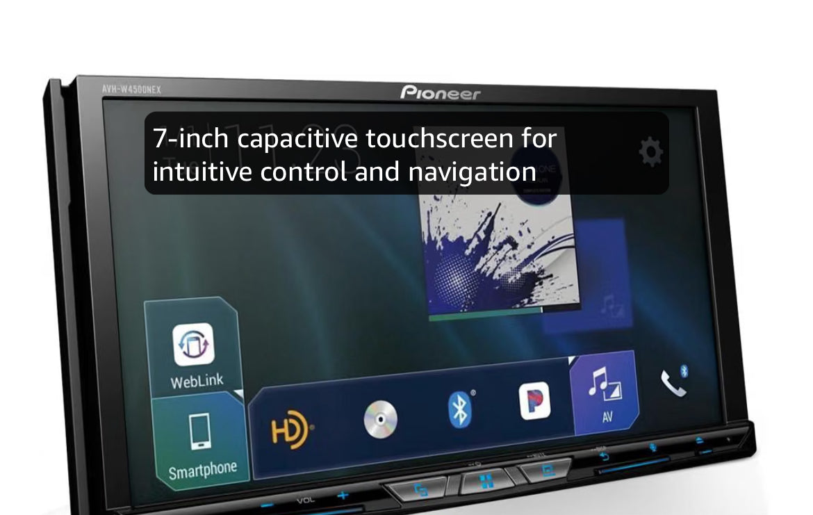 Pioneer AVH Series 7" Resistive Touchscreen Double Din Car Stereo Multimedia Receiver, Wireless Apple CarPlay, Android Auto, Bluetooth, CD/DVD, USB, Backup Camera, HD Radio, FLAC, Hi-Volt RCA