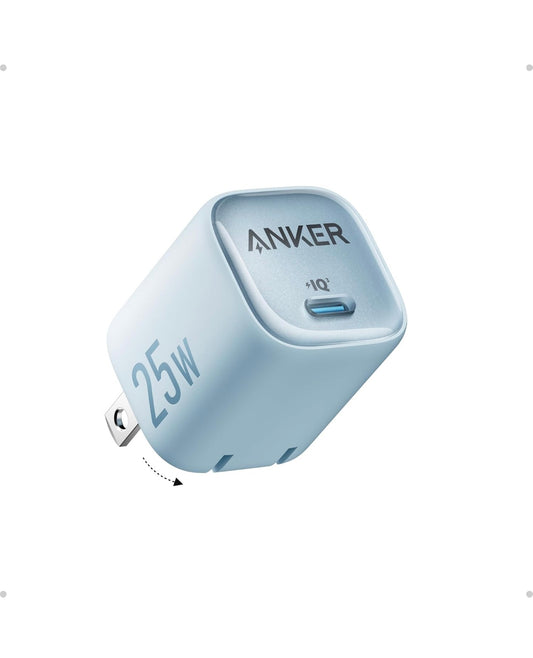 Anker 25W USB C Charger Block, Compact and Foldable, Supports PPS Fast Charging - (Blue)