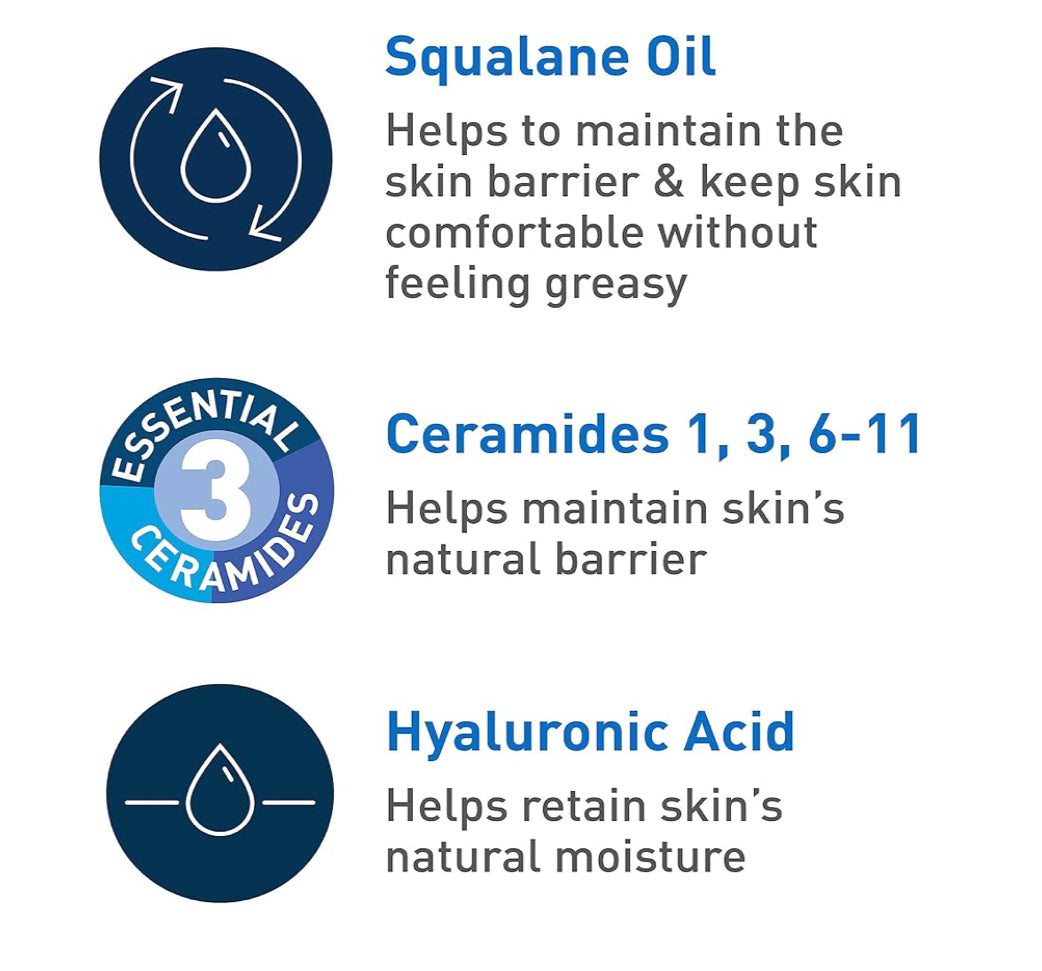 CeraVe Hydrating Foaming Oil Cleanser, Moisturizing Cleanser for Face & Body, Squalane Oil + Hyaluronic Acid For Dry to Very Dry Skin (8 FL Oz)