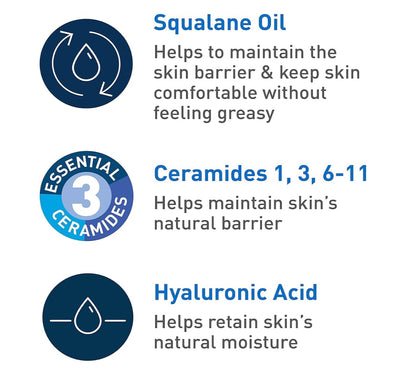 CeraVe Hydrating Foaming Oil Cleanser, Bevogtigende Reiniger vir Gesig en Liggaam, Skwalaanolie + Hialuroonsuur vir Droë tot Baie Droë Vel (8 FL Oz)
