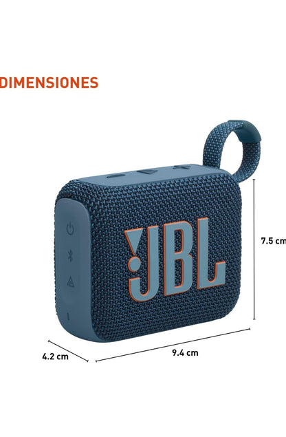 JBL Go 4 - Ultra-draagbare, Waterdigte en Stofdigte Bluetooth-luidspreker, Groot Pro Klank met Kragtige bas, 7-uur Ingeboude Battery, Gedeeltelik Gemaak met Herwonne Materiale (Blou)