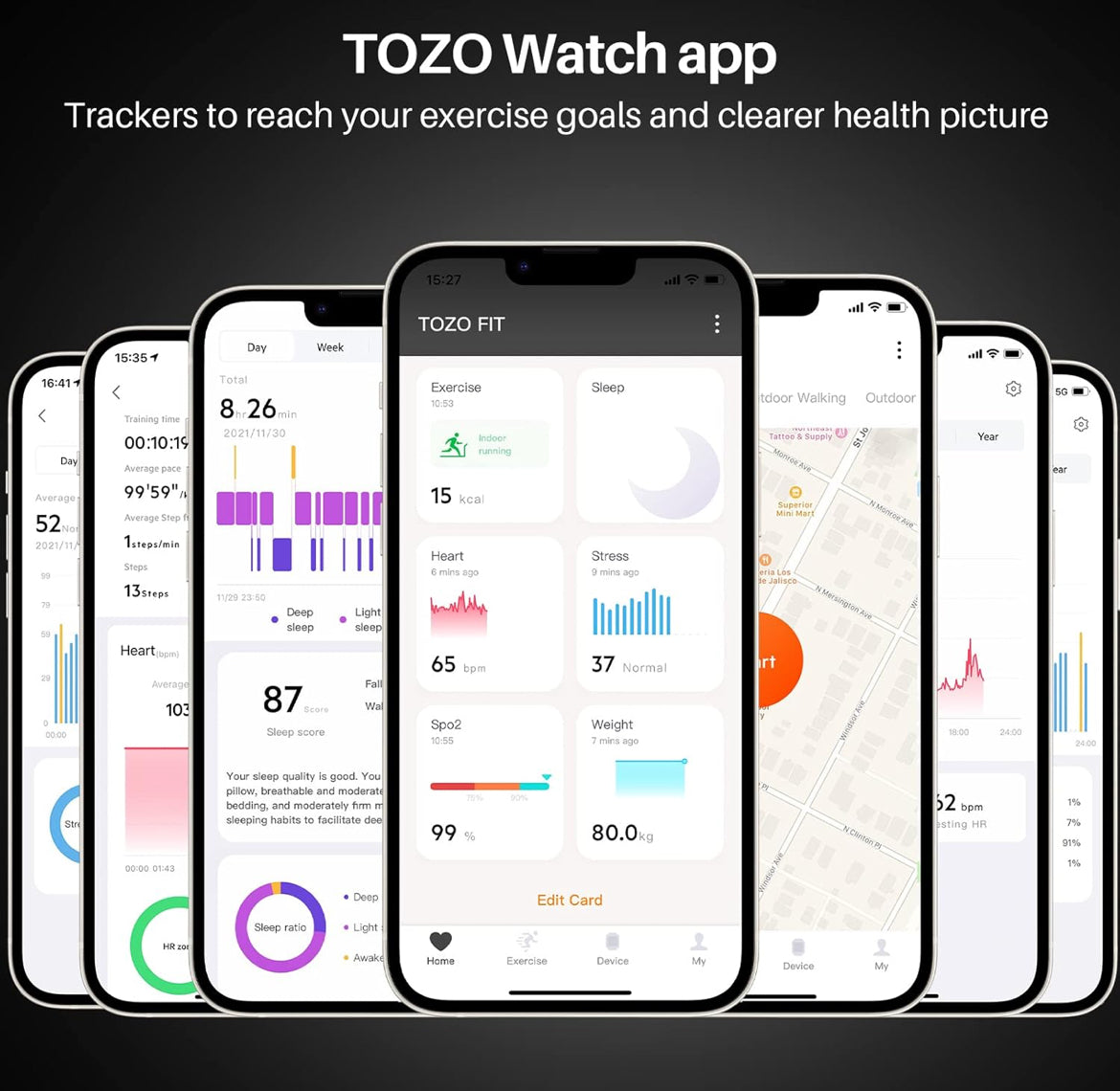 S2 1.69" Smart Watch Alexa Built-in Fitness Tracker w/ Heart Rate and Blood Oxygen Monitor, Sleep Monitor Waterproof
