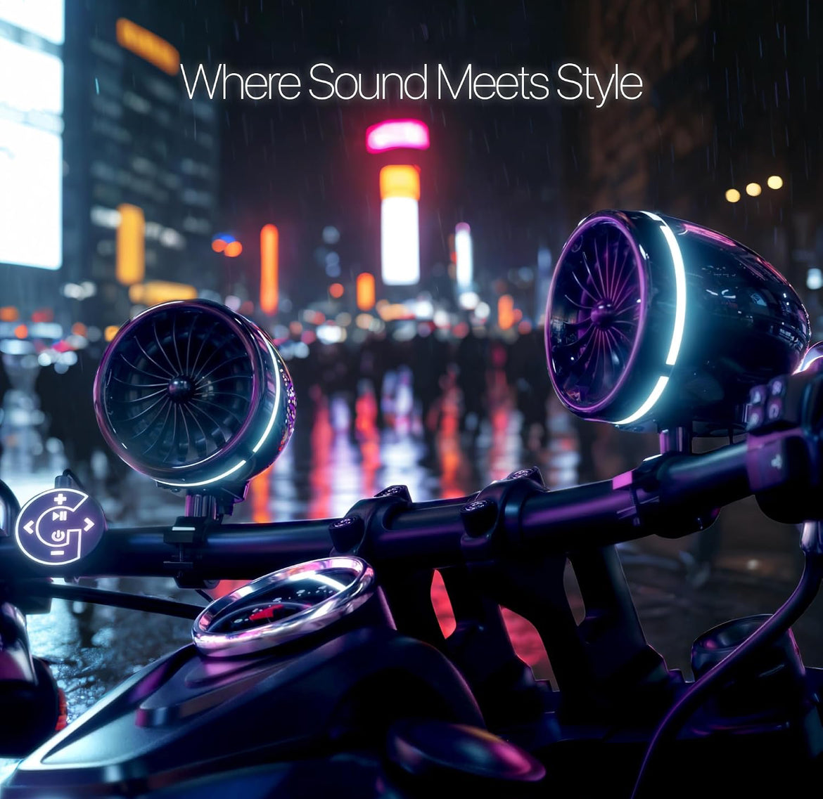 4 Inch Motorcycle Bluetooth Speakers Motorcycle Radio with LED Ring
Waterproof 300W Speakers, Built-in Amplifier, USB/AUX,Wired Control, Great for Harley, ATV, scooters 4-Wheeler