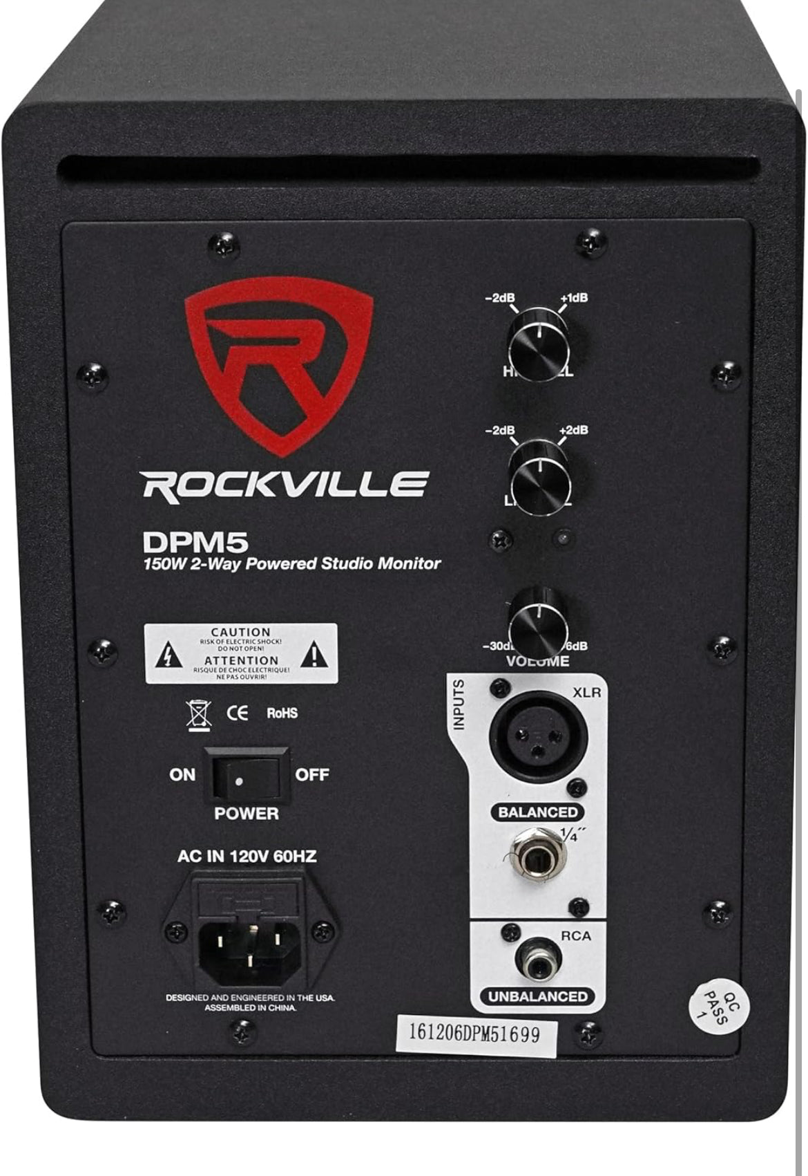 Rockville Pair DPM5B 5.25" 300w Active Studio Monitors - BUNDLE