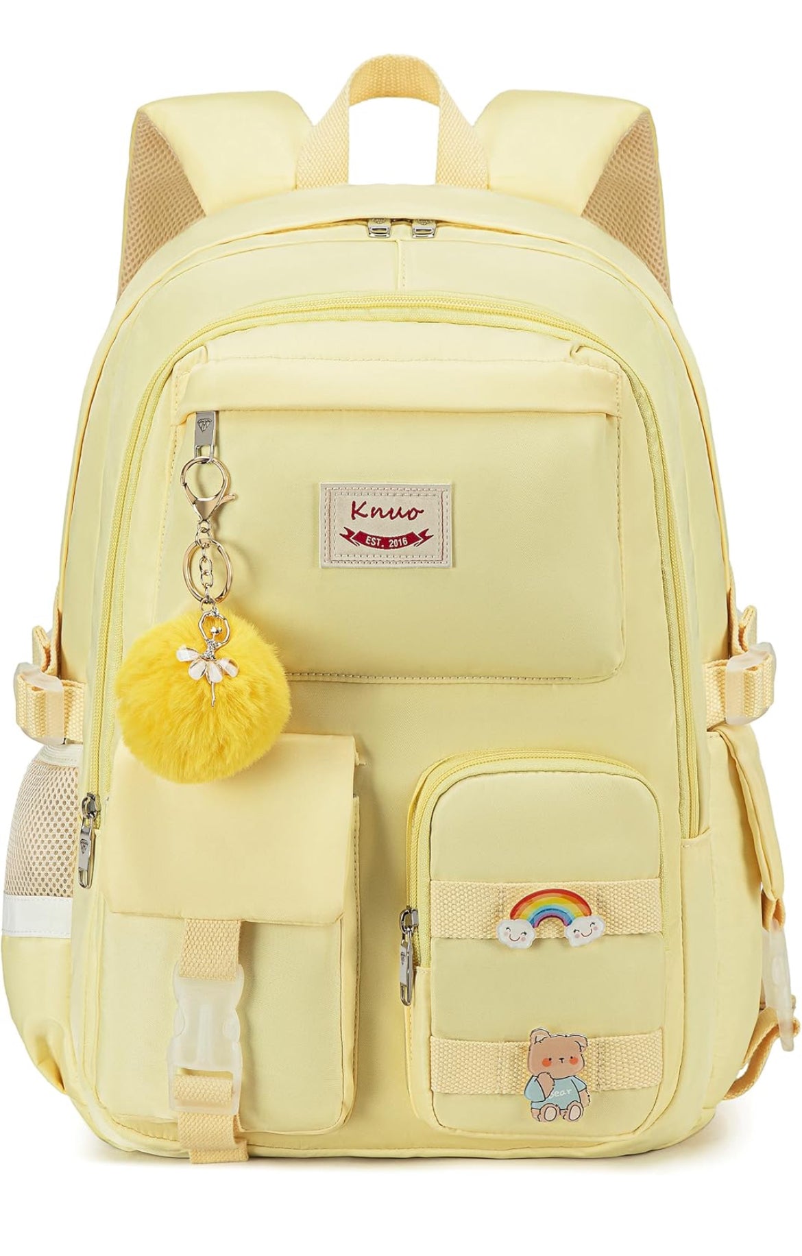 Backpack for girls Laptop Backpacks 15.6 Inch College Cute Bookbag Anti Theft Primary Elementary School Bag Casual Daypack for Teens Girls Women Students （Yellow