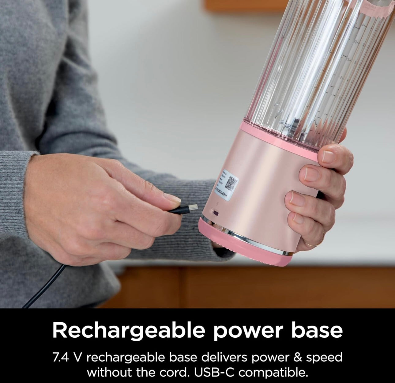 Ninja Blast Portable Blender, Cordless, 18oz. Vessel, Personal Blender BPA Free, Leakproof-Lid and Sip Spout, USB-C Rechargeable, Dishwasher Safe Parts - Tinted Pink(BC151PK)