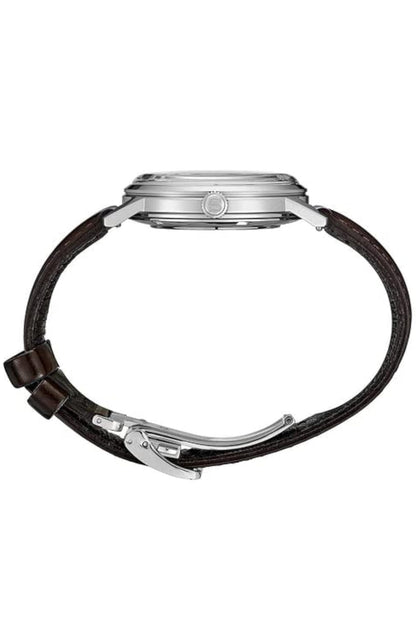 SEIKO Outomatiese Horlosie vir Mans - Presage Versameling - Grys/Bruin Plaat met Datumkalender, Vlekvrye Staal - Waterbestand 50M