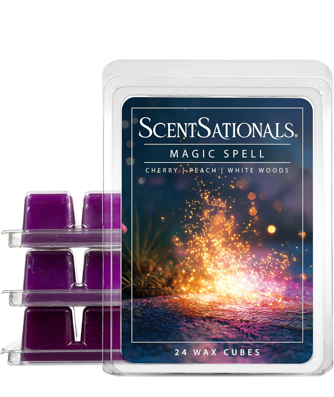 Scentsationals Wax Melts, Wax Cubes Strong Scent - Magic Spell - Long Lasting Scented for Warmer, 10oz (Pack of 4)