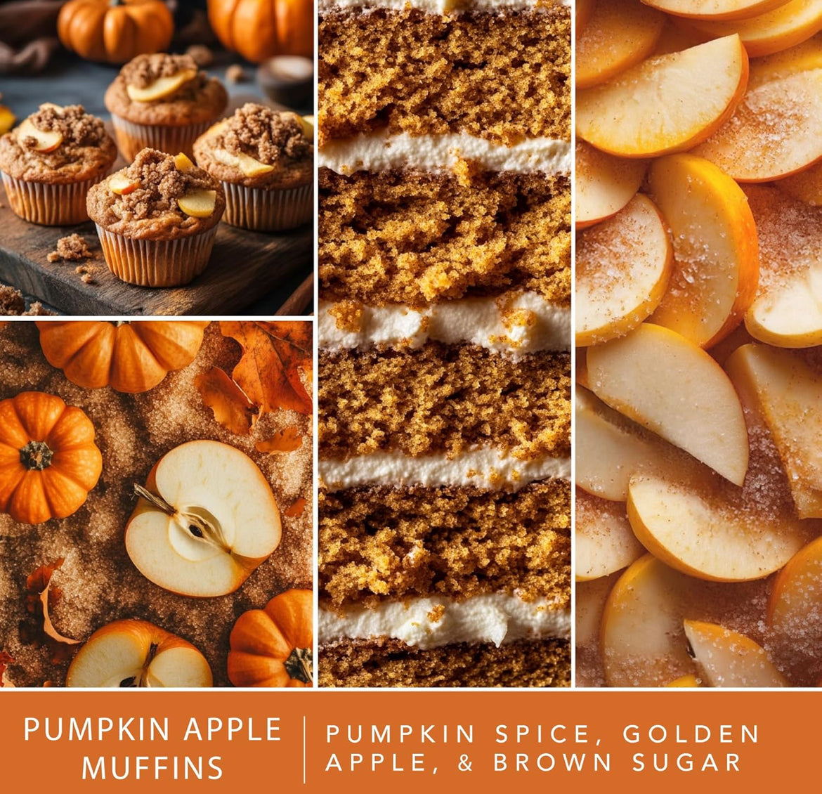 Scentsationals Fall Wax Melts Long Lasting, Strong Scent Melts - Pumpkin Spice W/ Apple Muffins, Marshmallow, and Caramel (PACK OF 4)