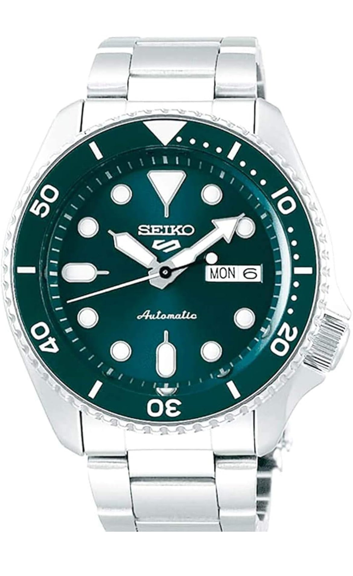SEIKO Outomatiese Horlosie 5 Sport - Dag/Datum Kalender, LumiBrite Wysers en Merkers, en Roterende Ring, 100m Waterbestand - Groen