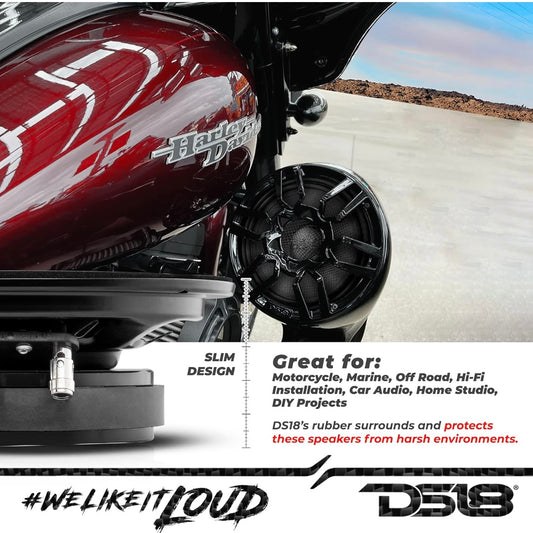 DS18 PRO-CF6.4SL 6.5" Slim  Mid-Bass Loudspeaker - Great Speaker for Motorcycles and Powersports - 1 PC