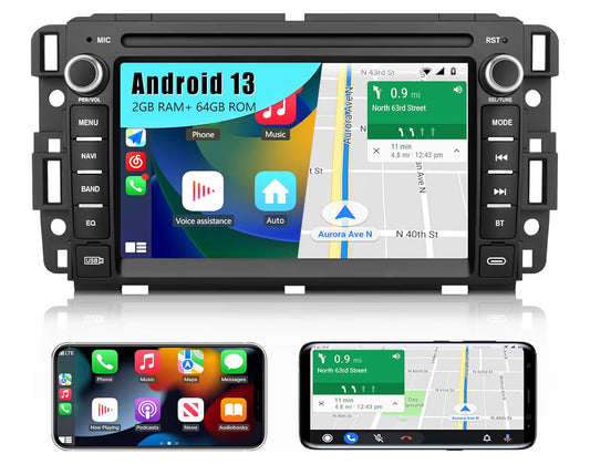 7" Touch Screen Car Stereo w/ GPS Navigation CarPlay Android Auto Multimedia Video Player - for Chevy Silverado GMC Sierra Yukon 2007-2013, Silverado Radio