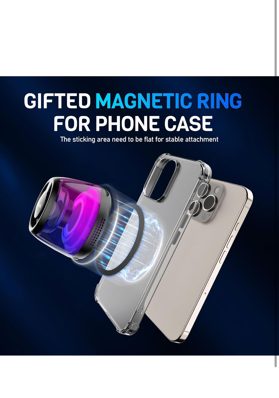 Magnetic Bluetooth Loudspeaker, Portable Mini Bluetooth Speaker Small with Cell Phone Stand