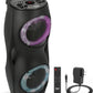 Portable Bluetooth 800W Indoor/Outdoor Bluetooth Speaker Portable System w/TWS, Recorder, Microphone in, Party Lights, USB SD Card Reader, FM Radio, Carry Handle PPHP62LB