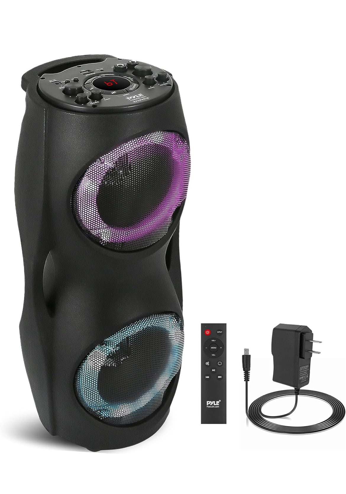 Portable Bluetooth 800W Indoor/Outdoor Bluetooth Speaker Portable System w/TWS, Recorder, Microphone in, Party Lights, USB SD Card Reader, FM Radio, Carry Handle PPHP62LB