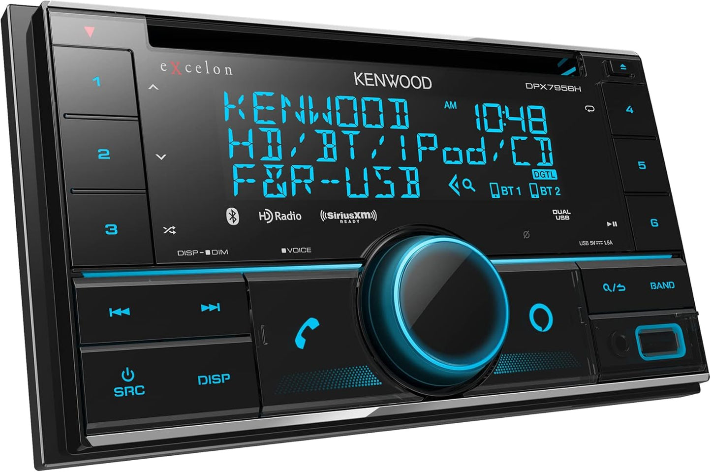 Kenwood Excelon Dubbel DIN Bluetooth-motorstereo CD-ontvanger in die instrumentpaneel met Amazon Alexa-versoenbaarheid