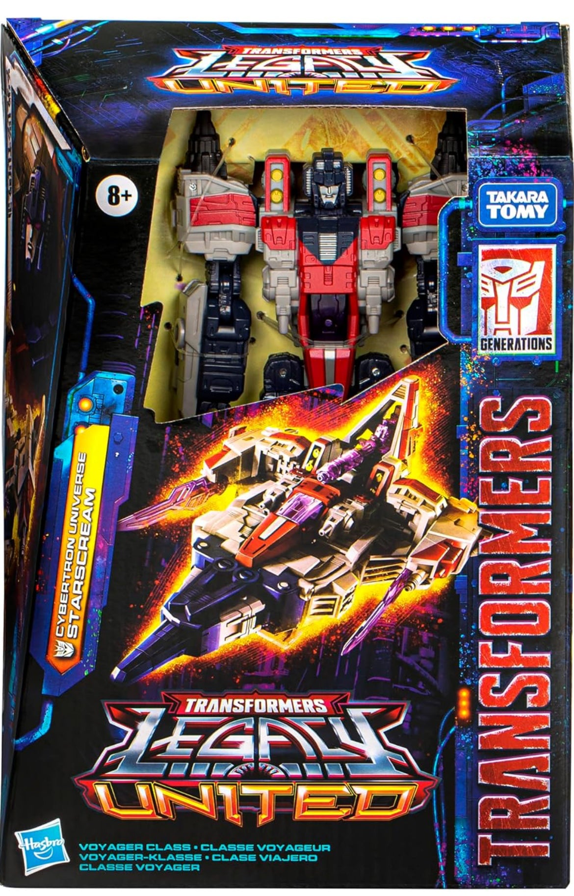 Transformers Legacy United Voyager Klas Cybertron Universe Starscream, 7-duim Omskepbare Aksiefiguur, 8+ Jaar