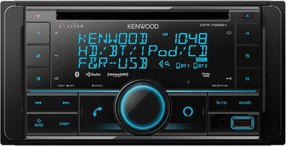 Kenwood Excelon Dubbel DIN Bluetooth-motorstereo CD-ontvanger in die instrumentpaneel met Amazon Alexa-versoenbaarheid