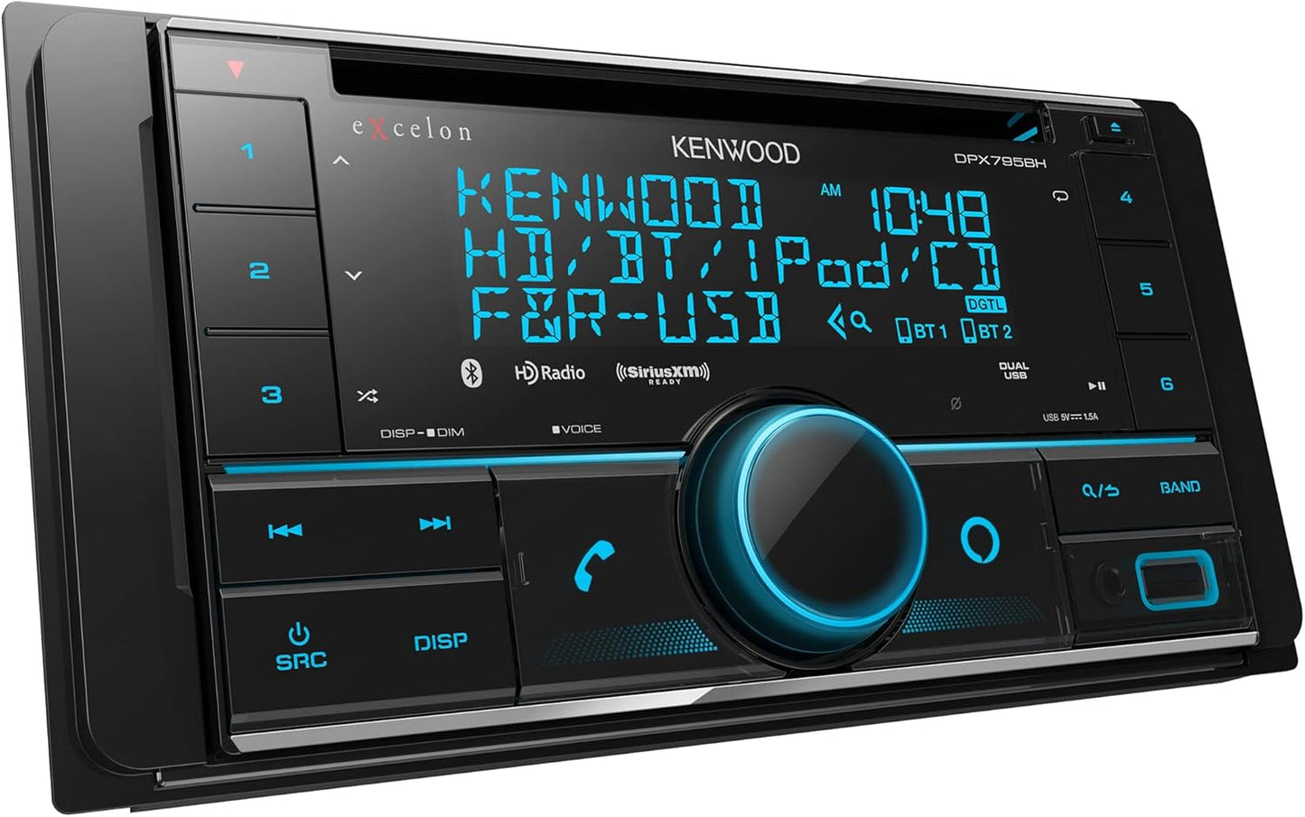 Kenwood Excelon Dubbel DIN Bluetooth-motorstereo CD-ontvanger in die instrumentpaneel met Amazon Alexa-versoenbaarheid