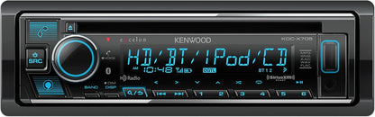 KENWOOD KDC-X705 Enkel-DIN CD Ontvanger met Bluetooth, HD Radio, Alexa Ingeboude Spotify en Pandora Skakel vir iPhone- of Android-fone, SiriusXM Geredelik, (3) 5Volt Pre-uitsette