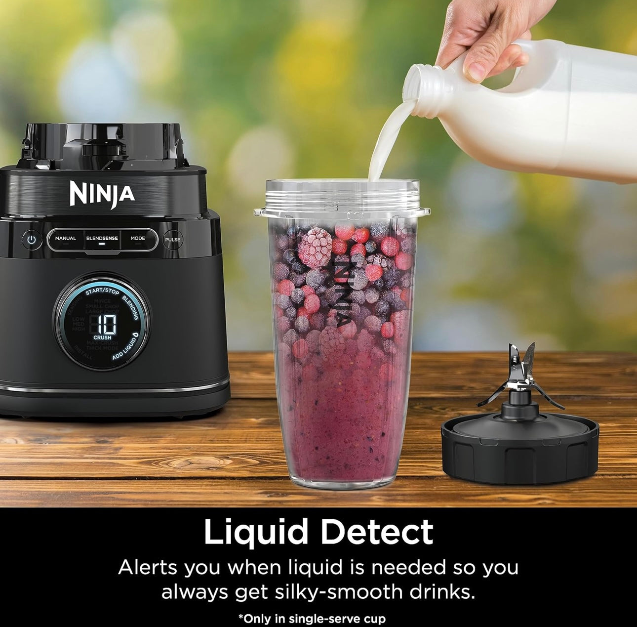 Ninja Detect Power Blender Pro + Personal Single-Serve, BlendSense Technology Compact Kitchen Countertop, 1800 P-Watts, 72 oz. Pitcher, (2) 24 oz. Cups - Black TB301
