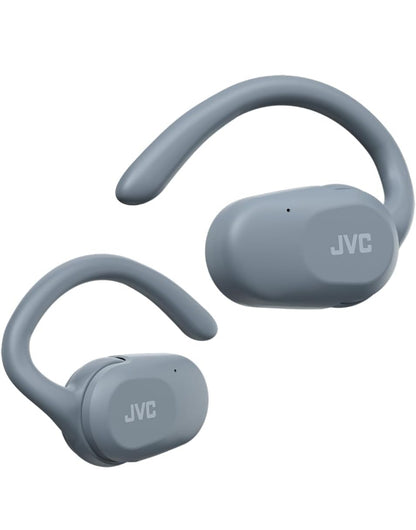 JVC naby-fone Oopoor-Ware Draadlose Hooftelefone met Spilbewegingmeganisme, 16mm Groot Drywersklank, Enkeloor-gebruik, BT 5.4, Lang Batterylewe (tot 26 Uur) - HANP40TA (Blou)